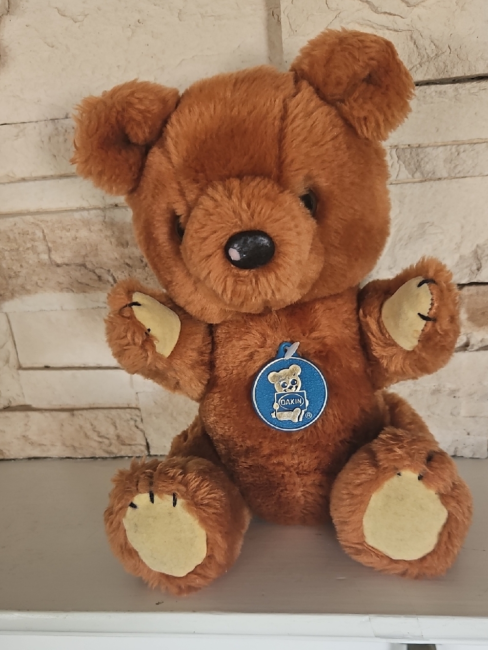 Vintage 1981 Dakin 11" Brown Teddy Bear with Jointed Arms and Legs.